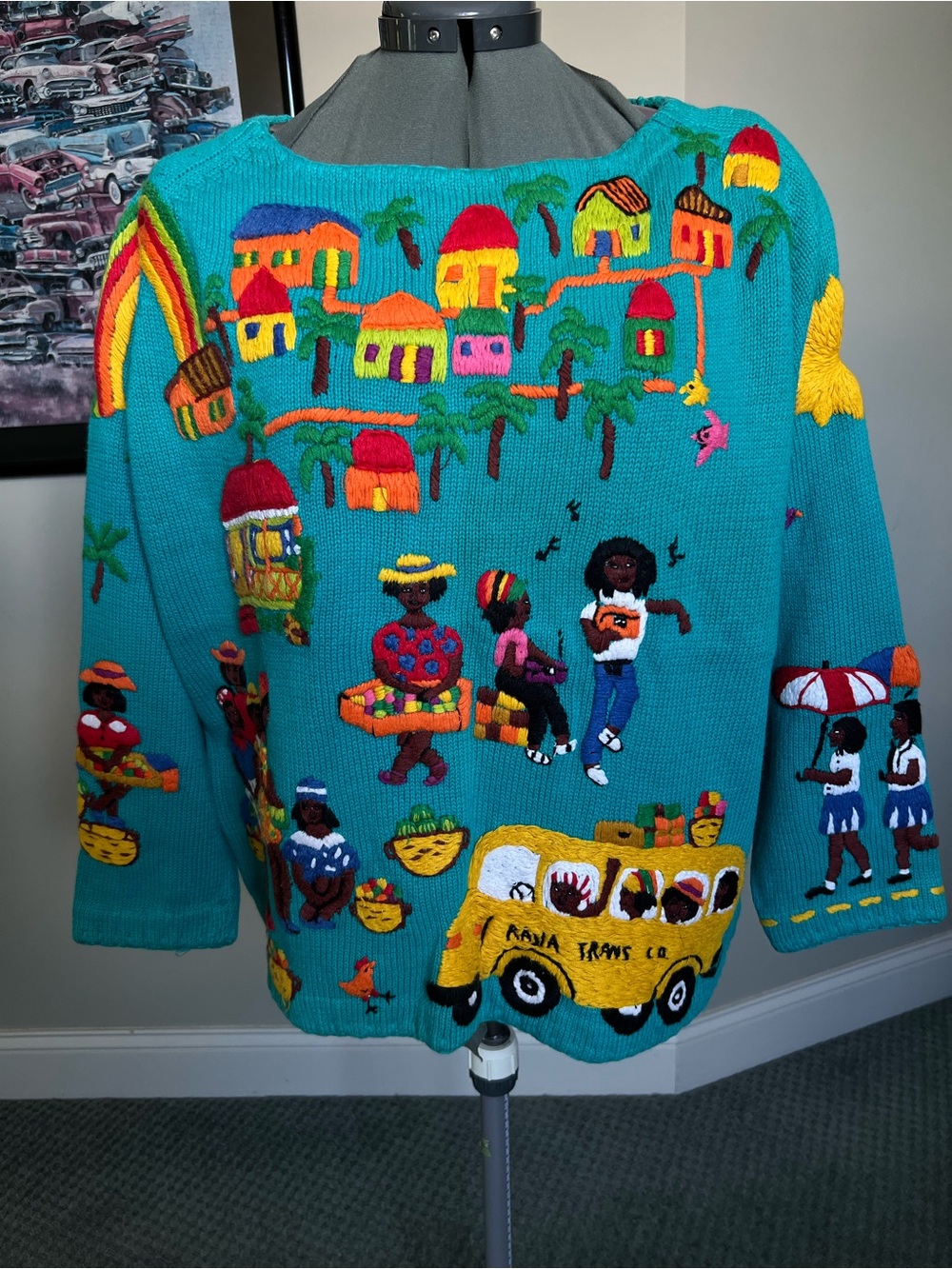 Price is firm- Michael Simon L XL XXL Embroidered Sweater Teacher Rasta Pullover